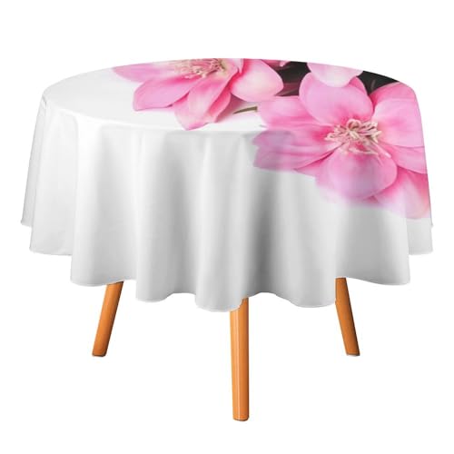 YTLKGFP Runde Tischdecke, Polyester, schöne Blumen, bedruckt, dekorative Tischdecke für Esstisch, Buffet, Partys und Camping, 178 cm von YTLKGFP