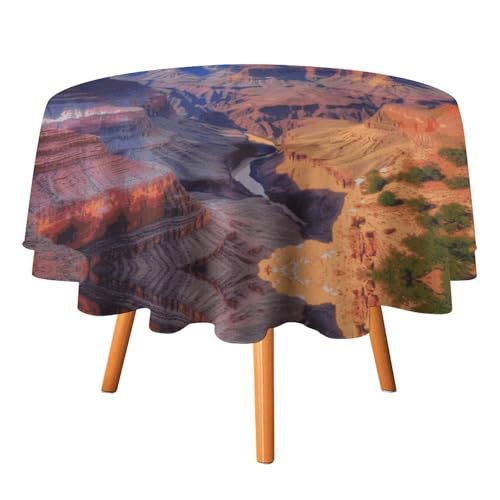 YTLKGFP Runde Tischdecke aus Polyester, bedruckt, Motiv: Beauty Grand Canyon, dekorativ, für Esstisch, Buffet, Partys und Camping, 178 cm von YTLKGFP