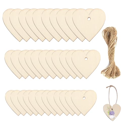 Holzherzen Deko, Holzherzen zum Beschriften DIY Holzherzen zum Basteln mit Löch Holz Herzen Klein Deko Hochzeit Streudeko für Geburtstag DIY Handwerk von YTSMFL