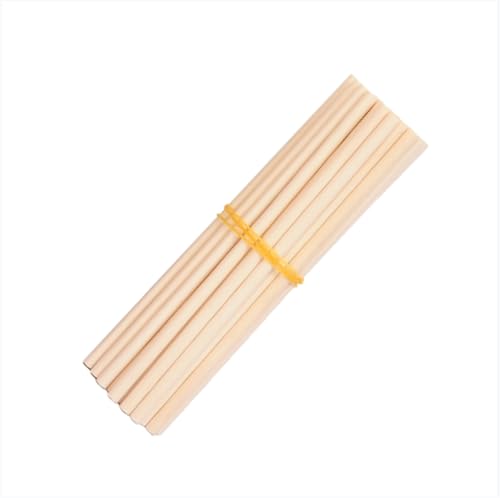 YTSMZX Natürliche Holzstäbchen Rund Unbearbeitetes Rundstab Holz Holzstäbe zum Basteln für Holzarbeiten Kunstprojekte Dekorationen & DIY Durchmesser 7mm,7mmx200mm 16pcs von YTSMZX