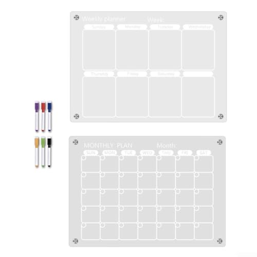 YUANGANG Magnetischer Kalender, Kühlschrank, Kalender, Nachrichtenbrett, Plan, klares Memoboard, Acryl, Whiteboard, multifunktionales Memoboard, für Ihre Terminziele von YUANGANG