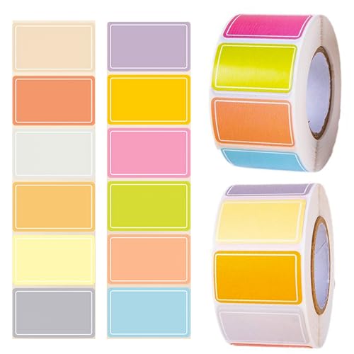 1000 Stück Etiketten Zum Beschriften Beschriftung Aufkleber Sticker Zum Beschriften Etiketten Selbstklebend Bunt Papier Klebeetiketten Etiketten Für Haushalt, Büro, Küche, Marmelade, Schule (1) von YUANHEHE