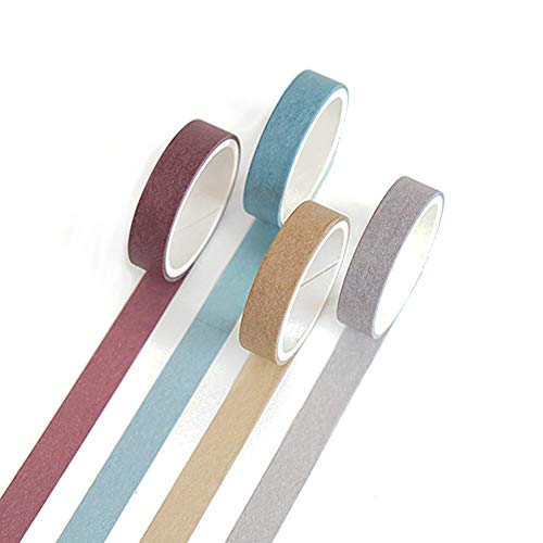 Washi-Klebeband, 4 Stück, Naturfarben, für Scrapbooking, zum Basteln, für dekorative Handwerk, Geschenkverpackungen, Scrapbooking (Grundstil) von YUBBAEX