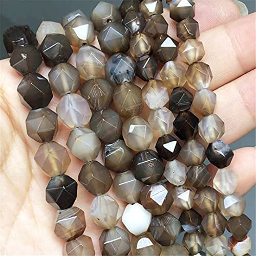 Naturstein-Perlen, facettiert, kaffeebraun Achat, lose Perlen für Schmuckherstellung, Armband, Halskette, Zubehör, 38,1 cm, 6/8/10 mm, 6 mm (ca. 62 Stück) von YUBNFN
