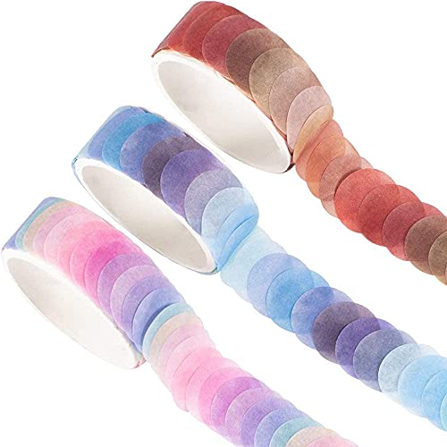 YUBX 9/16 Zoll Punkt Washi Tape Set dekoratives Washi-Glitzer-Klebeband, dekoratives Klebeband, 300 Punkte à 3 Rollen für DIY Crafts Scrapbooking (Crystal Candy) von YUBX