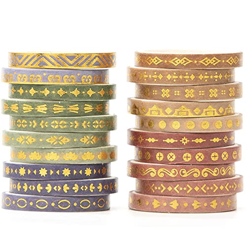 YUBX dünn Folie Gold Washi Tape Set Masking Tape Klebeband Bunt für Kinder, Scrapbooking zubehör, Bullet Journals, Bastel Planer, Handwerk und DIY (Four Seasons) von YUBX