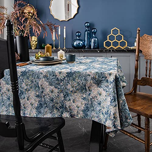 Große längliche Tischdecken 140 x 260 cm, Tischdecke aus Baumwollleinen mit Quaste, quadratische Tischdecke, staubdichte Tischdecke für die Tischdekoration in der Küche und im Esszimmer von YUCFS