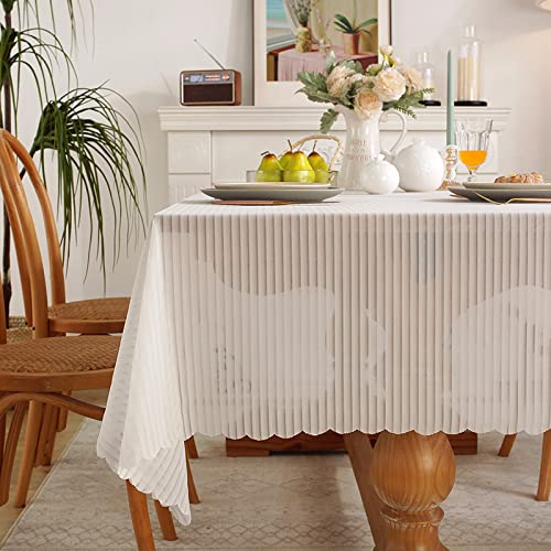 Längliche, rechteckige Tischdecke aus Polyestergewebe, 100 × 160 cm, Polyester-Tischdecke mit Überlauf- und Knitterschutz, geeignet für Küchenarbeitsplatten von YUCFS