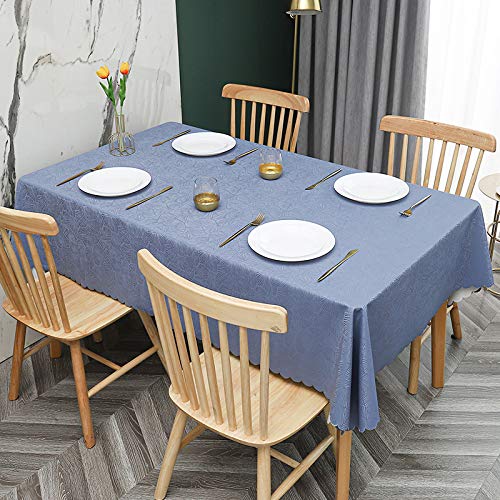 PVC-Tischdecke 120x180cm Blaue PVC-Tischdecke ist wasserdicht und abwischbar, abwischbare Tischdecke aus Kunststoff, für den Außenbereich, Restaurants, Bankette und Gärten von YUCFS