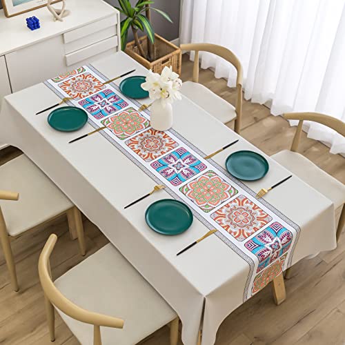 Tischdecke 100x160cm PVC-Tischdecke Abwischbare Plastik-Tischdecke für rechteckige Tische Abwischbare wasserdichte Tischdecke für Küche Esszimmer im Freien von YUCFS