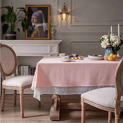 Tischdecke 120 cm Tischdecke aus Baumwollleinen, einfache Tischdecke aus Twill, Tischset, geeignet als Dekoration für die Küche zu Hause, verschiedene Größen von YUCFS