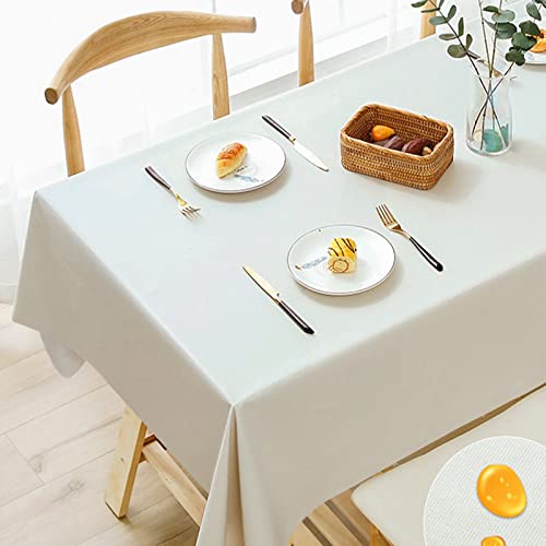 Tischdecke abwischbar Tischdecke PVC-Kunststoff abwischbar wasserdicht quadratisch Esstischdecke,Beige,45x65cm/2St von YUCFS