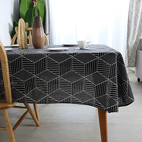 Tischdecke aus 100% Polyester, quadratisch, für Esstische drinnen und draußen, schwarz, 60 x 60 cm/2 Stück von YUCFS