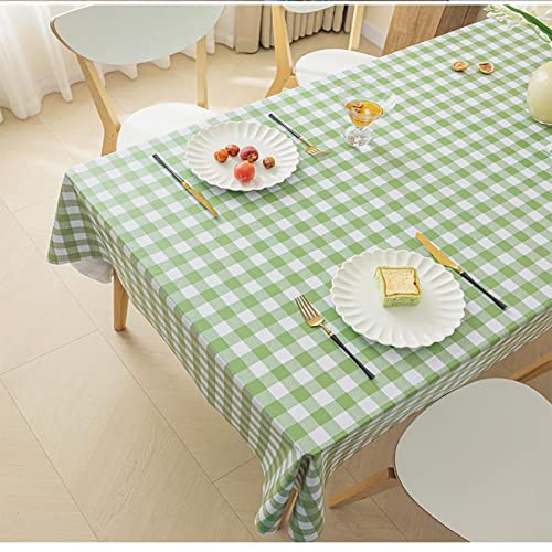 Wachstuch-Tischdecke, 140 x 200 cm, Grün, groß, rechteckig, Wachstuch, PVC, abwischbare Tischdecke, abwischbare Tischdecke, luxuriös, wasserdicht und abwischbar von YUCFS