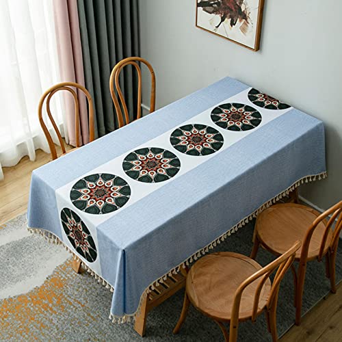 Wachstuch-Tischdecke, 90 x 90 cm, wasserdichte Polyester-Tischdecke, abwischbar, knitterfrei und schmutzabweisend, für Esszimmer, Küche und Picknick von YUCFS