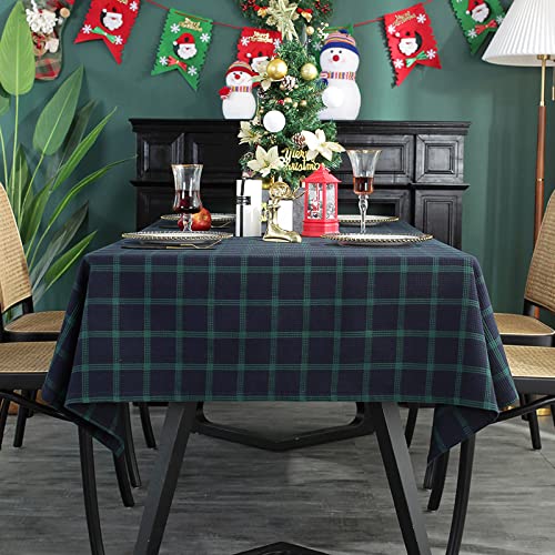 Wachstuch-Tischdecke, dunkelblau, 140 x 140 cm, Polyester-Tischdecke, überlauf- und knitterfrei, geeignet für Esstische in der Küche von YUCFS
