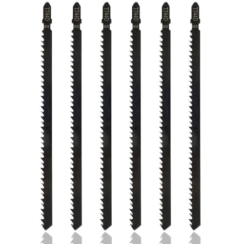 6 Stück StichsägebläTter Holz, 180mm Stichsägeblatt Lang Schaft T-Schaft Stichsägeblatt Set Metall sägeblatt stichsäge für Schnelles Schneiden Holz (T744D) von YUDAWN