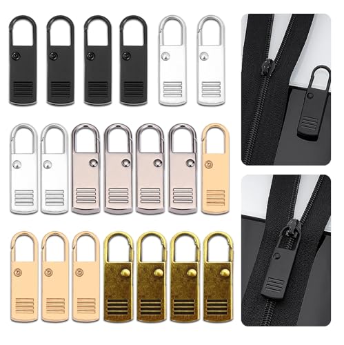 Reißverschluss Zipper Ersatz, 20 Stück Universal Reissverschluss Zipper Reißverschluss Anhänger Metall Reisverschluß Reperatur Abnehmbares Reißverschlüsse Puller Zipper Tabs von YUDAWN