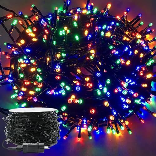 YUENFONG Lichterkette Außenlichterkette 100m 1000 LED Bunt 8 Leuchtmodi mit Stecker, Außen Innen Dekoration IP44 Wasserdicht für Weihnachten, Hochzeit, Bankett(Bunt) von YUENFONG