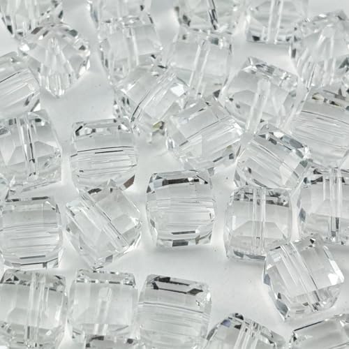 YUEXIGO Kristallglasperlen für Schmuckherstellung, quadratisch, Abstandshalter, lose Perlen für Armbänder, Ohrringe, Halsketten, Bastelarbeiten, transparent, 4 mm, 200 Stück von YUEXIGO