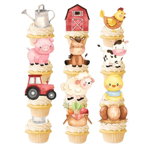 Cupcake Topper Tiere, Cake Decoration Jungle Animals, Animal Cupcake Toppers, Muffin Deko Animal (Farbe A) von YUEXNKO