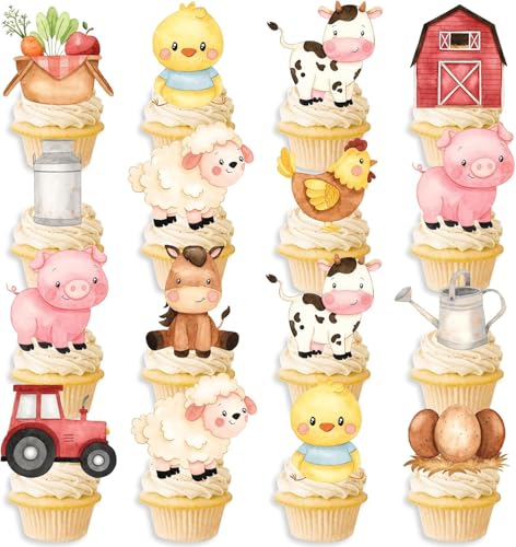 Cupcake Topper Tiere, Cake Decoration Jungle Animals, Animal Cupcake Toppers, Muffin Deko Animal (Farbe B) von YUEXNKO