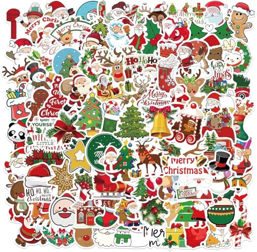 Weihnachtsaufkleber, 100pcs Aufkleber Weihnachten, Weihnachten Geschenkaufkleber, Christmas Aufkleber, Weihnachts Vinyl Aufkleber, Weihnachts Dekoration Aufkleber, Kinder Stickers von YUEXNKO