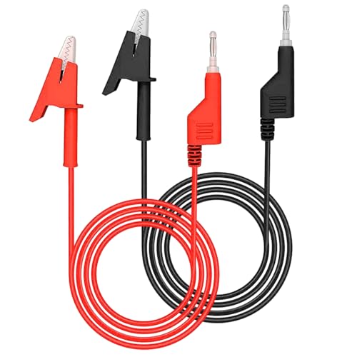 2 Stück Messleitungen,15A 3.3Ft Labornetzteil Kabel Messleitung 4mm Multimeter Kabel Bananenstecker zu Krokodilklemmen Flexibler Kabeldraht für Multimeter Klemmen Elektrische Prüfung (Rot und Schwarz) von YUFFQOPC