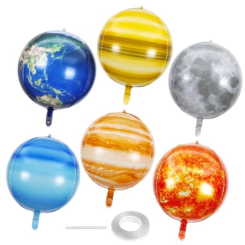 6 Pieces 22 Inch Space Folienballon Geburtstag, 4D Universe Decoration Balloon,for Birthday Party Deko von YUFFQOPC