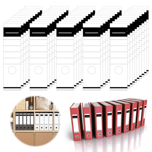 50 Stück Ordner Etiketten Ordnerrücken Selbstklebend, Rückenschilder Selbstklebend, 6,2 x 28,5 cm Ordnerrücken Aufkleber, ordnerrücken selbstklebend für Büro, Bibliothek, Archivierung von YUFFQOPC