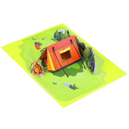 3D-Popup-Zelt-Grußkarte für Outdoor-Enthusiasten, einzigartige Camping-Feierkarten, handgefertigte Geschenkkarte von YUGSHNKFC