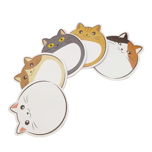 5pcs Selves Adhäsive Stick Notes Pad Cats Form Stick Notnoten Stick Pad Entfernbarer Sticksnoten Notizblock Note Pad Set Set Set von YUGSHNKFC