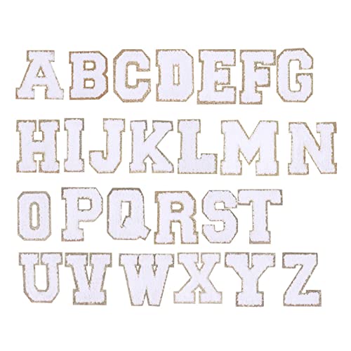 Handtuchaufnäher, bestickt, englische Buchstaben, Polyester, für Stoffe, Kleidung, Hemden, Kleidung, Hüte, Rucksäcke, Jeans, Reparatur, 26 Stück Handtuchaufnäher, bestickt, englische Buchstaben, Polyester, für Stoffe, Kleidung, Hemden, Kleidung, Hüte, Rucksäcke, Jeans, Reparatur, 26 Stück von YUGSHNKFC