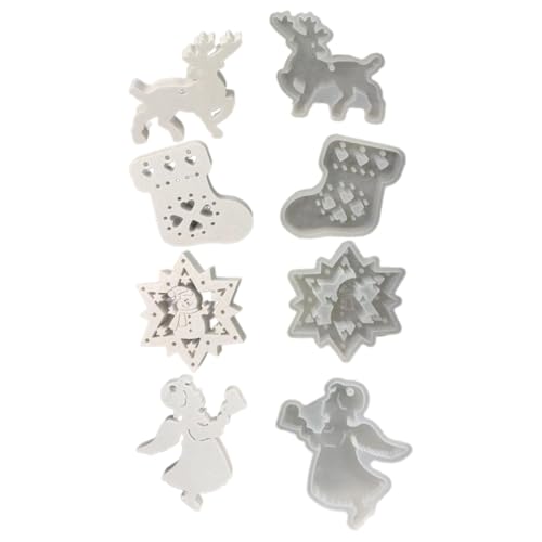 Silikon Weihnachtsdekorationen Formen Set Handgemachte Weihnachtsdeko Silikonformen zum Basteln Hängender Ornament Charm von YUGSHNKFC