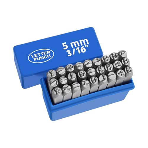 YUGSHNKFC 27 PCs Metallstempel Set 3-8mm Stahlmetall Stempelstempelwerkzeugset Buchstempel Set Für Schmuckherstellung Von Handstempelprojekten von YUGSHNKFC