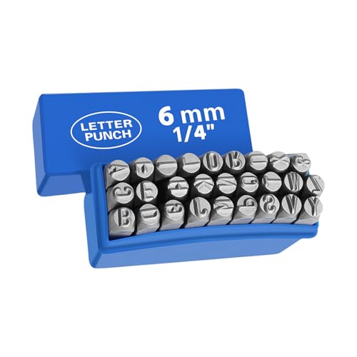 YUGSHNKFC 27-teiliges Metall-Buchstaben-Stanz-Set, Metallstempel-Set, Briefstempel-Set, Metallstempel-Set, für Leder, Holz von YUGSHNKFC