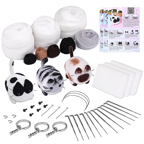 YUGSHNKFC Animal Nadel Felting Starter Kits Mit Werkzeug Und Anleitung Wolle Feltzing Bastelzubehör Für Anfänger Handwerk von YUGSHNKFC