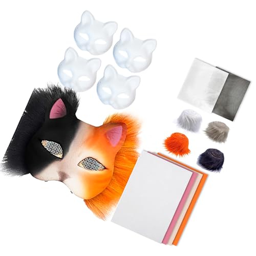 YUGSHNKFC Katzen Halloween Party Handbemalte Katzen mit Plüschstoff unlackiert Tier Kits von YUGSHNKFC