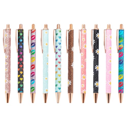 YUGSHNKFC Metall-Kugelschreiber, einziehbarer Kugelschreiber für Studenten, Lehrer, Büro, Signierstift, 1,0 mm Stiftspitze, 10 Stück YUGSHNKFC Metall-Kugelschreiber, einziehbarer Kugelschreiber für Studenten, Lehrer, Büro, Signierstift, 1,0 mm Stiftspitze, 10 Stück von YUGSHNKFC