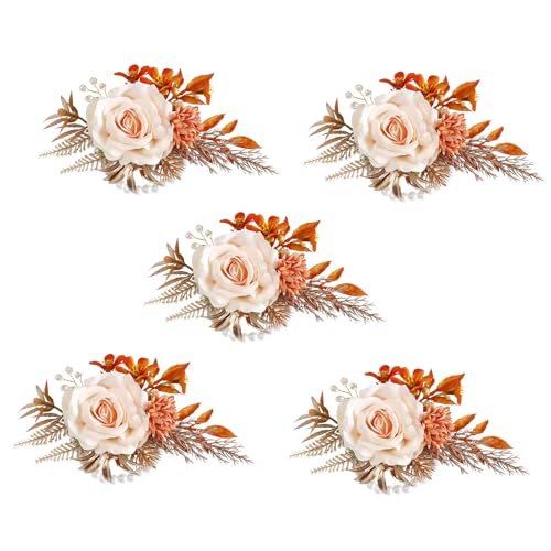 YUGSHNKFC Zarte Blumen-Ansteckblume und Armbänder, luxuriöse Hochzeitsblumen, Corsage und Armband, Blumendekoration für Zeremonie von YUGSHNKFC