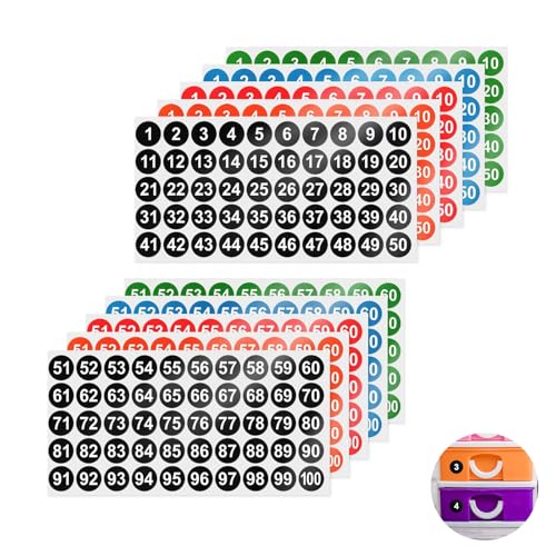 10 Stück Zahlen Aufkleber, Klebezahlen Wetterfest, Aufkleber Zahlen, Nummer Aufkleber, Klebenummern, 10 Blatt Zahlen Aufkleber 1 Bis 100, Für Büro Schließfach Heim Ordnen Adventskalender von YUGUOLAN