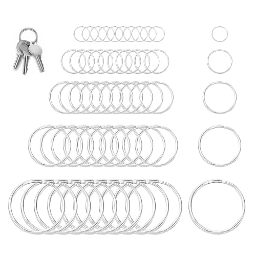 50 Stück Schlüsselringe Klein, Schlüsselring, Schlüsselanhänger Ringe, Schlüsselring Groß, Schlüsselanhänger Zubehör Für Schlüssel Schlüsselanhänger DIY Basteln (12/15/20/25/30 Mm) von YUGUOLAN