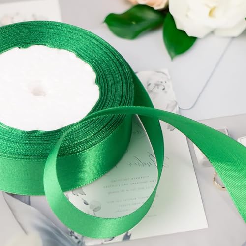 Satinband für Geschenkverpackungen für Hochzeiten, Dekoration, Blumenstrauß, Luftballons, Kunsthandwerk, Nähen, Haarschleife, Einladung, 3,8 cm, 8 Rollen, 200 Meter von YUHAGU