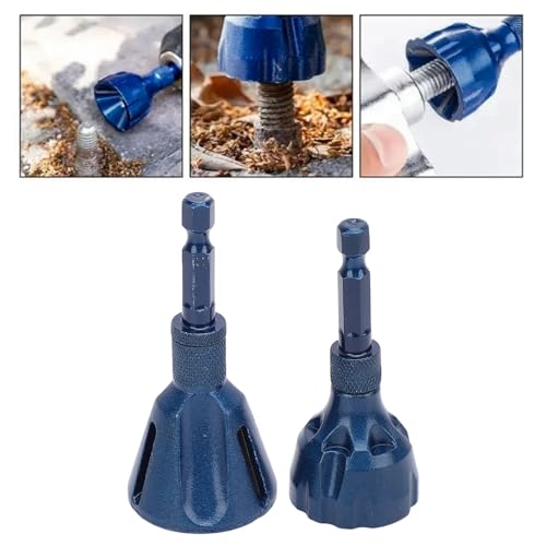 2PCS Entgrat-Bohrer-Set Hex Schaft-Kammer-Werkzeug Blau Vergoldelte Wolfram-Stahl-Gewinde-Grat Entferner Zum Bohren 3-20mm 5-25mm Multi-Size-Deburrer für Handwerker und von YUMILI