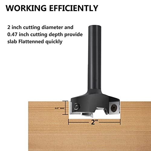 Hochwertiger Schwarzer Spoilboard-Oberflächenfräser, T-förmiges Hartmetall-Holzbearbeitungswerkzeug, Robuster, Präziser CNC-Fräser, Ideal für Holzarbeiter (3 Flöte) von YUMILI