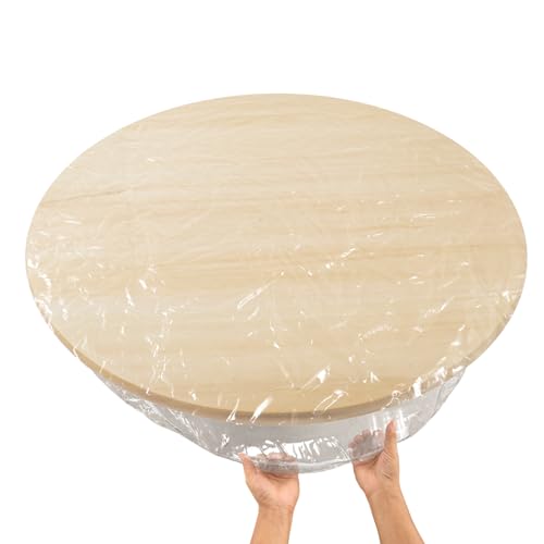 Tischdecke Transparent,Durchsichtige Tischdecke,PVC Wasserdicht Tischdecken,Outdoor Tischschutz,Transparente Tischabdeckung Geeignet für Küche, Balkon, Garten, Esszimmer (Durchmesser 152 cm) von YUNCHONGuk