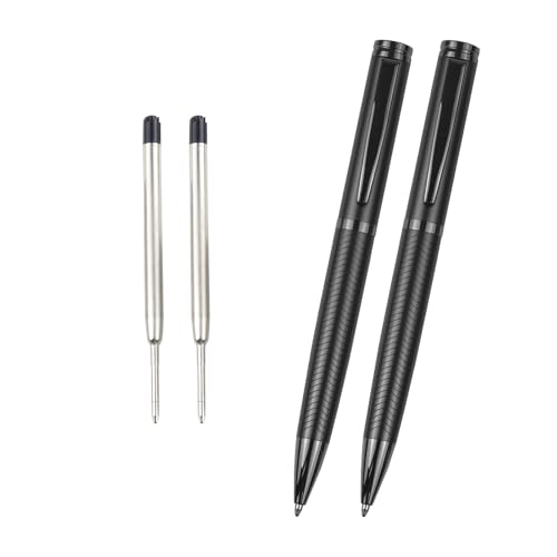 Kugelschreiber, mittlere Spitze, cooler Metallstift mit 2 zusätzlichen Kugelschreiberminen, schwarze Tinte für reibungsloses Schreiben, Büro, Executive, Business, Profi-Stift für Männer und Frauen, von YUNCHUN STATIONERY