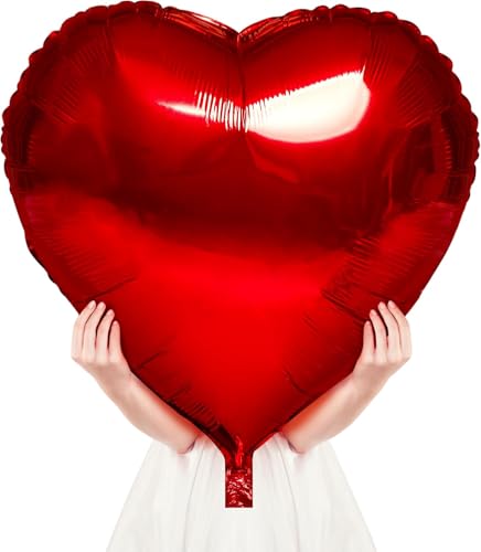 Folienballon Herz 4 Stück 32 Zoll Herzluftballons Rot Helium Heart Balloons Helium Herzluftballons Hochzeit Valentinstag Luftballons Deko Set Romantische Verlobung Deko von YUNHENTONG