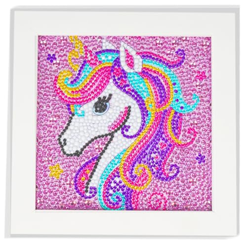 YUNISS Diamond Painting Kinder Einhorn, 5D DIY Diamond Painting Set mit Holzrahmen, Diamond Painting Erwachsene, Tierbild Dekorative Gemälde (Einhorn) von YUNISS