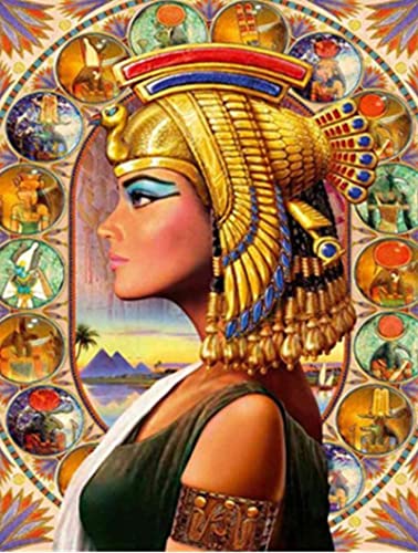 YUNLINZI Malen nach Zahlen Erwachsene Kinder Königin von Ägypten Cleopatra Pharaonin 40x50 cm Leinen Segeltuch DIY ölgemälde Geschenke Wand kunst Hauptdekoration -mit Rahmen von YUNLINZI